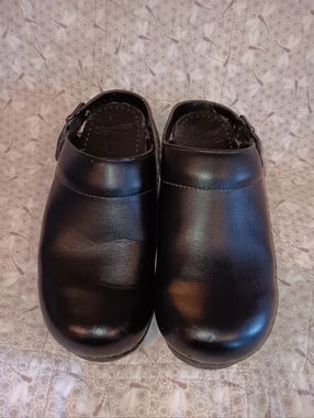 Dansko Women's Black Leather Clogs